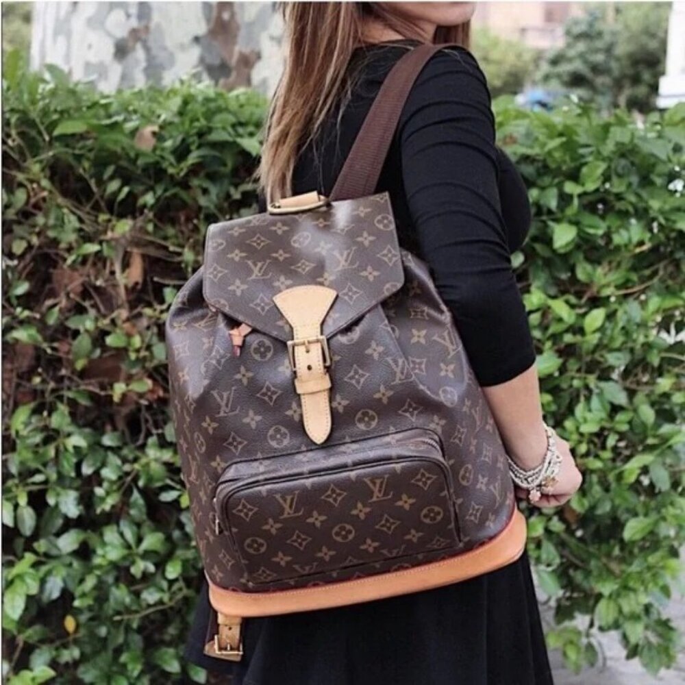 Authentic Louis Vuitton Backpack Montsouris GM EXTRA LARGE Monogram Bag Tote - Picture 3 of 16